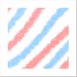 Red blue spiral watercolor lines Posters and Art